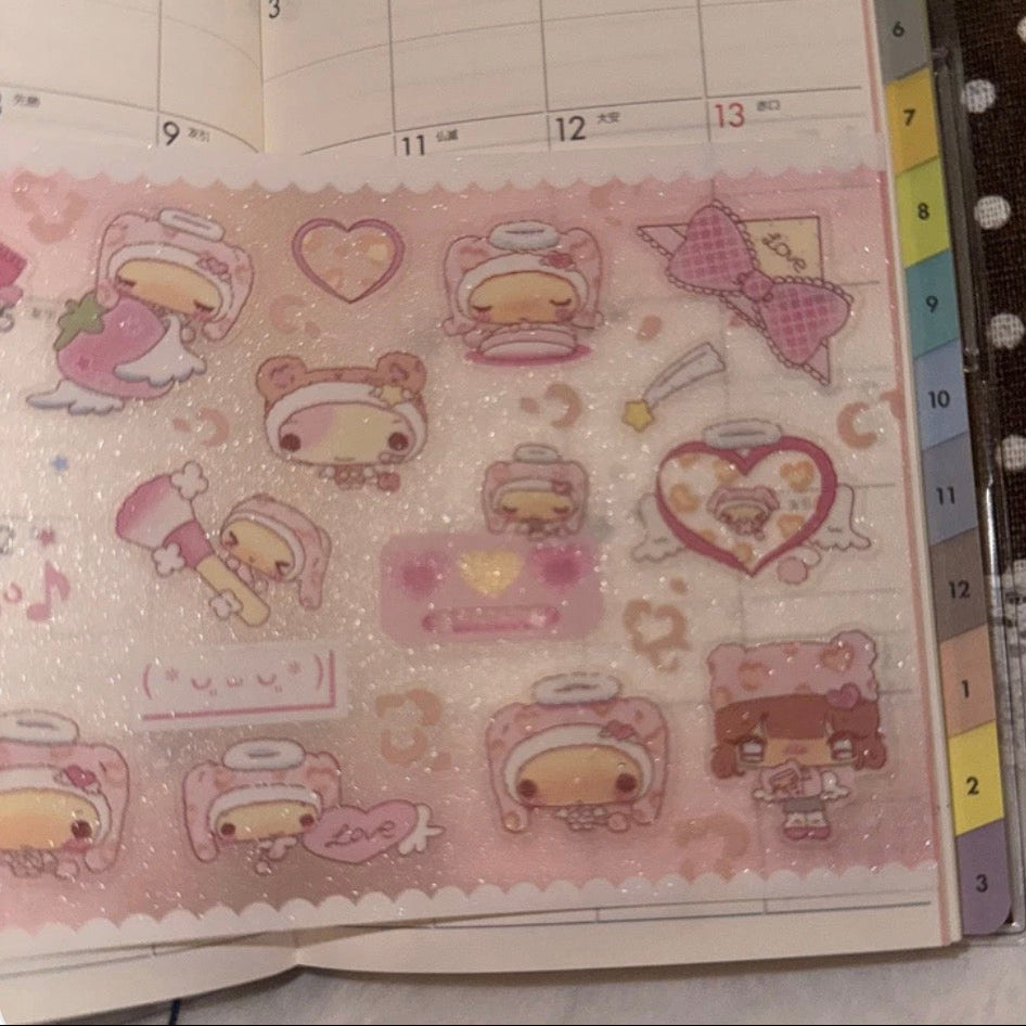 Happy Nyang Day Pink Bunny Sticker