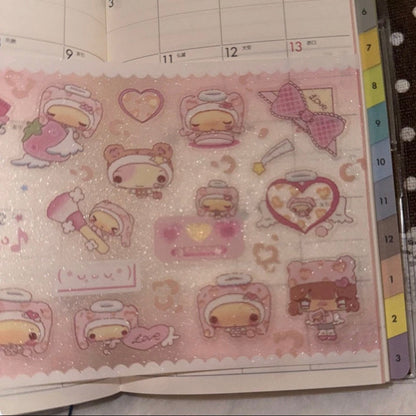 Happy Nyang Day Pink Bunny Sticker
