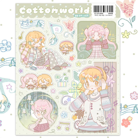 Cotton World Music Sticker