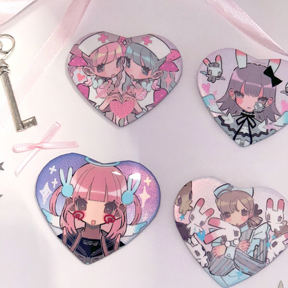 [Cacacerulean] First Aid Heart Pin Button
