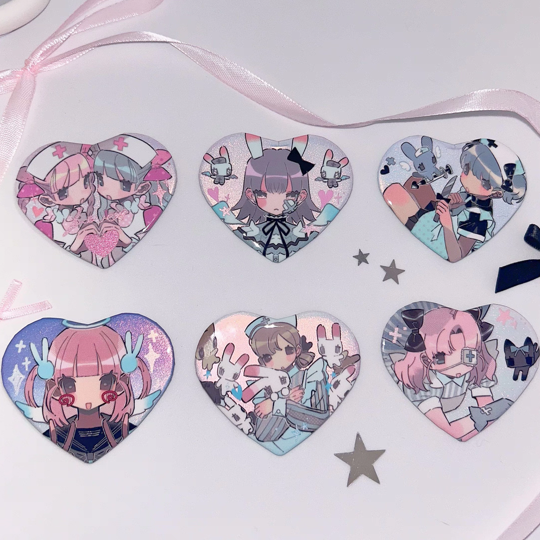 [Cacacerulean] First Aid Heart Pin Button