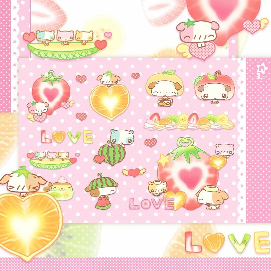 [Creamy Milky] Love Fruit Sticker