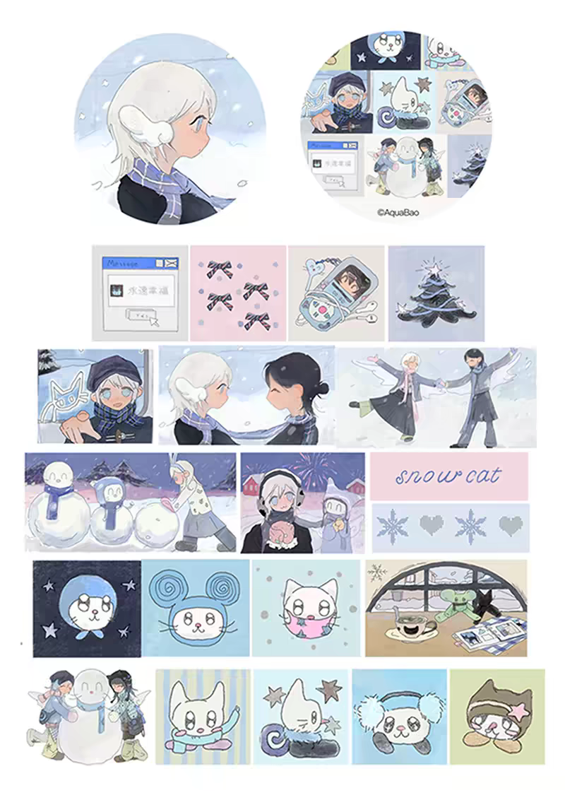 [Aheaven] Make A Snow Cat Washi Tape