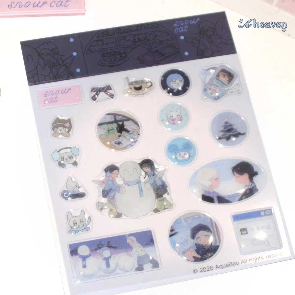 [Aheaven] Make A Snow Cat Sticker