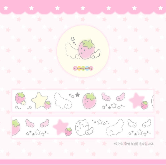 Creamy Milky Strawberry Angel Kiss Cut Tape