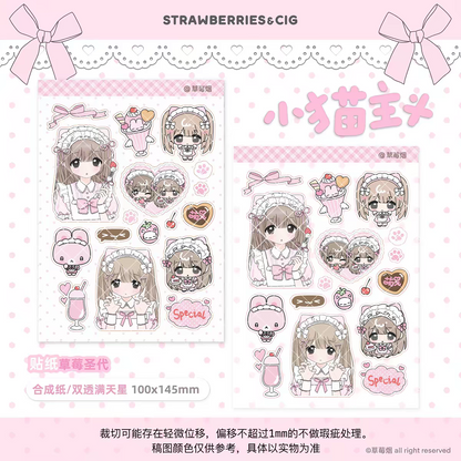 [Strawberries&Cig] Cat Sticker