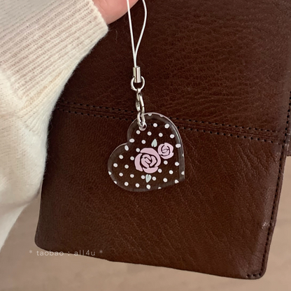 [All4u] Heart Rose Keyring