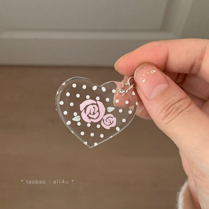 [All4u] Heart Rose Keyring