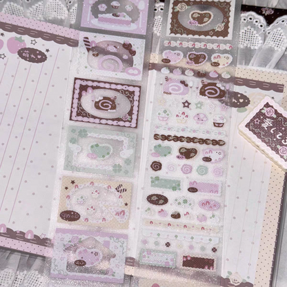 [PakuPaku] Cream Flora Kiss Cut Tape