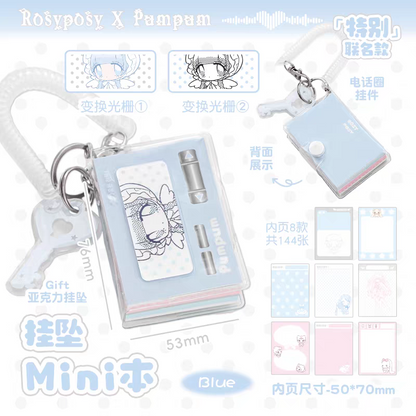 (Pre-Order) RosyPosy & Pumpum Mini Notebook Keyring