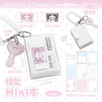 (Pre-Order) RosyPosy & Pumpum Mini Notebook Keyring