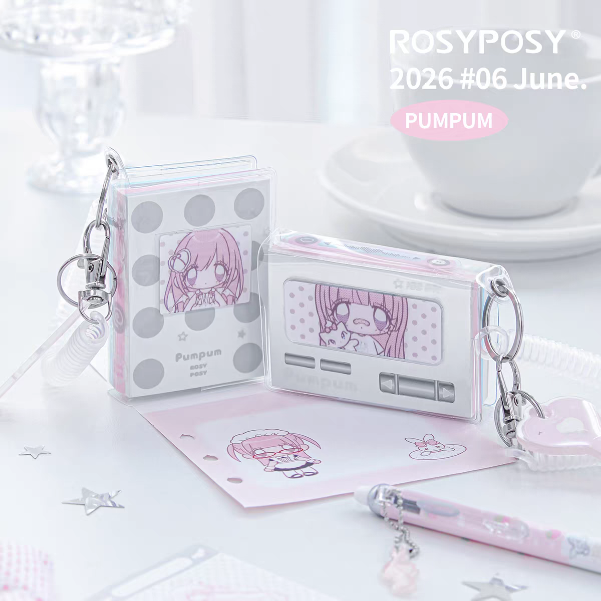 (Pre-Order) RosyPosy & Pumpum Mini Notebook Keyring