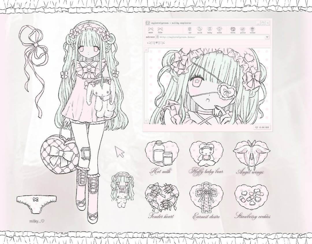 Milky Heart Koi Sticker Sheet