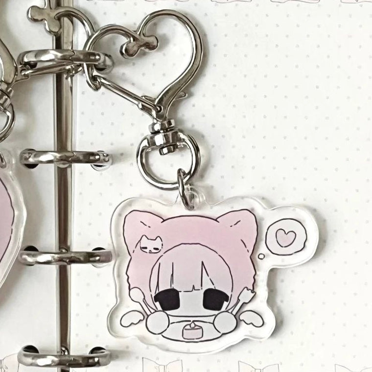 221 Dessert Lab Gray Girl Keyring