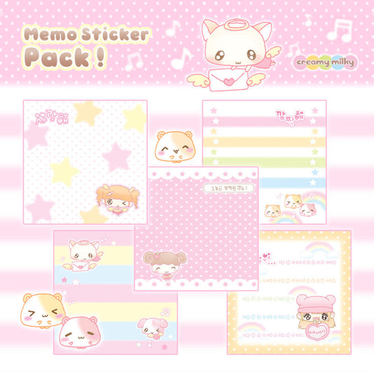 Creamy Milky Star Memo Sticker Pack