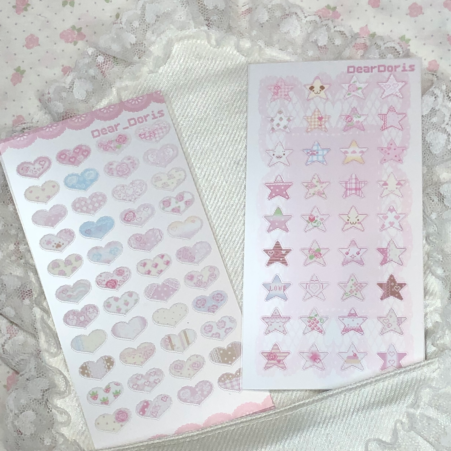 [Dear Doris] Pixel Star/ Heart Sticker