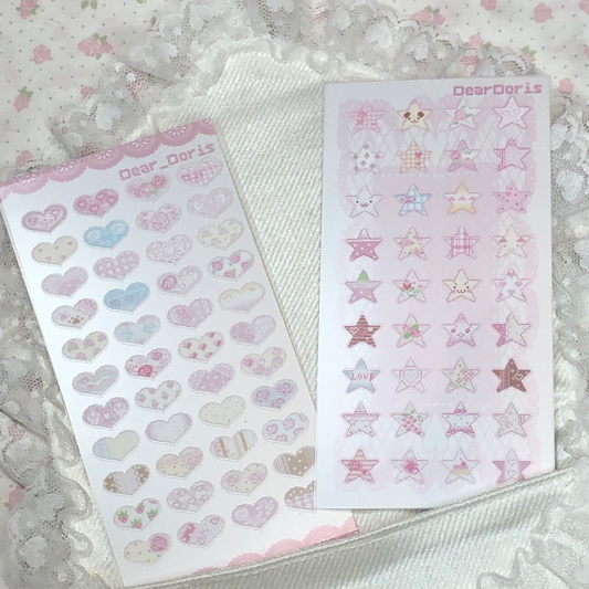 [Dear Doris] Pixel Star/ Heart Sticker