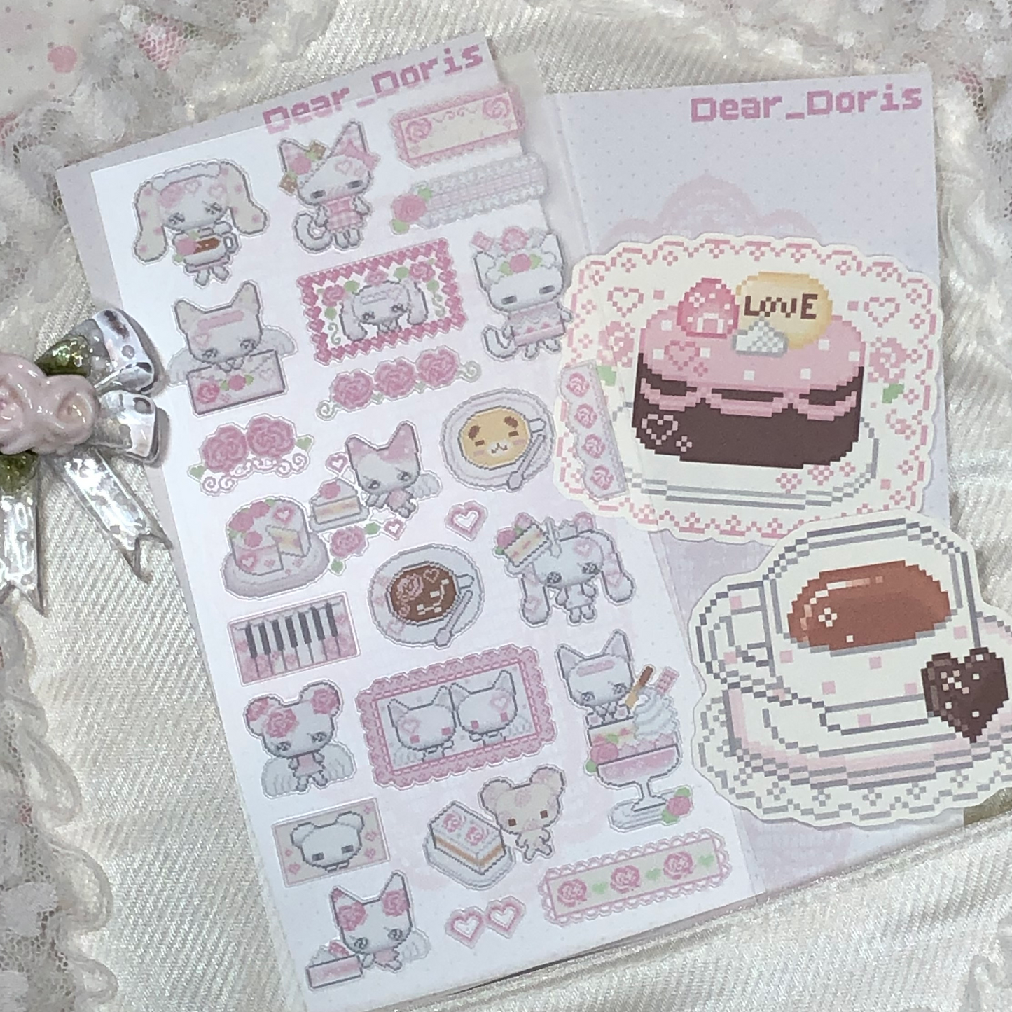 [Dear Doris] Pixel Rose Animal Sticker