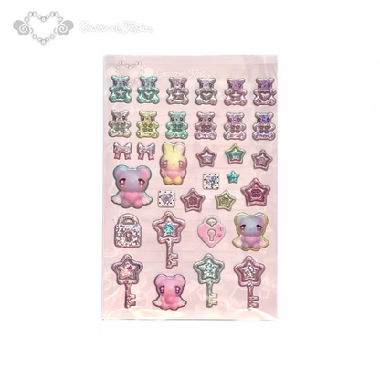 (Pre-Order)[Caramel Rain] Glitter Bear Puffy Sticker
