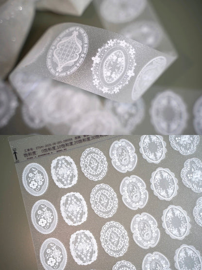 Hoshi Lace Label Kiss Cut Tape - White