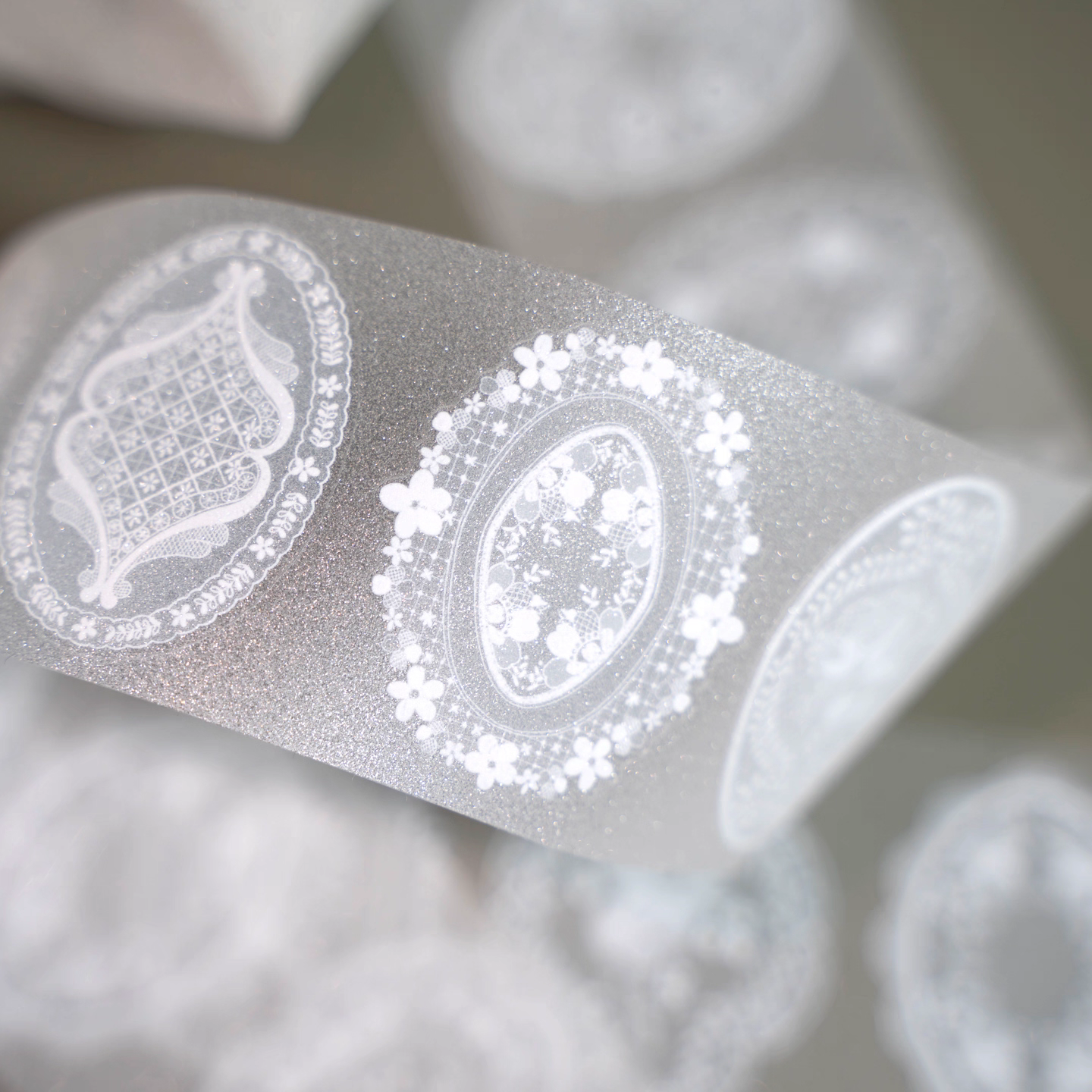 Hoshi Lace Label Kiss Cut Tape - White