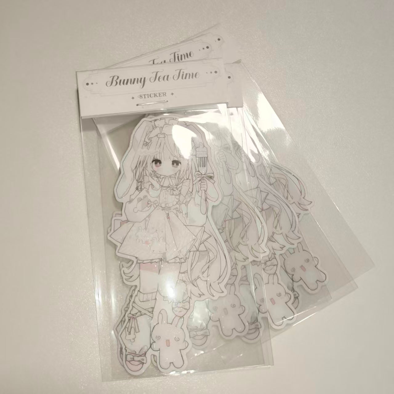 [Six9w] Bunny Tea Time Die Cut Sticker