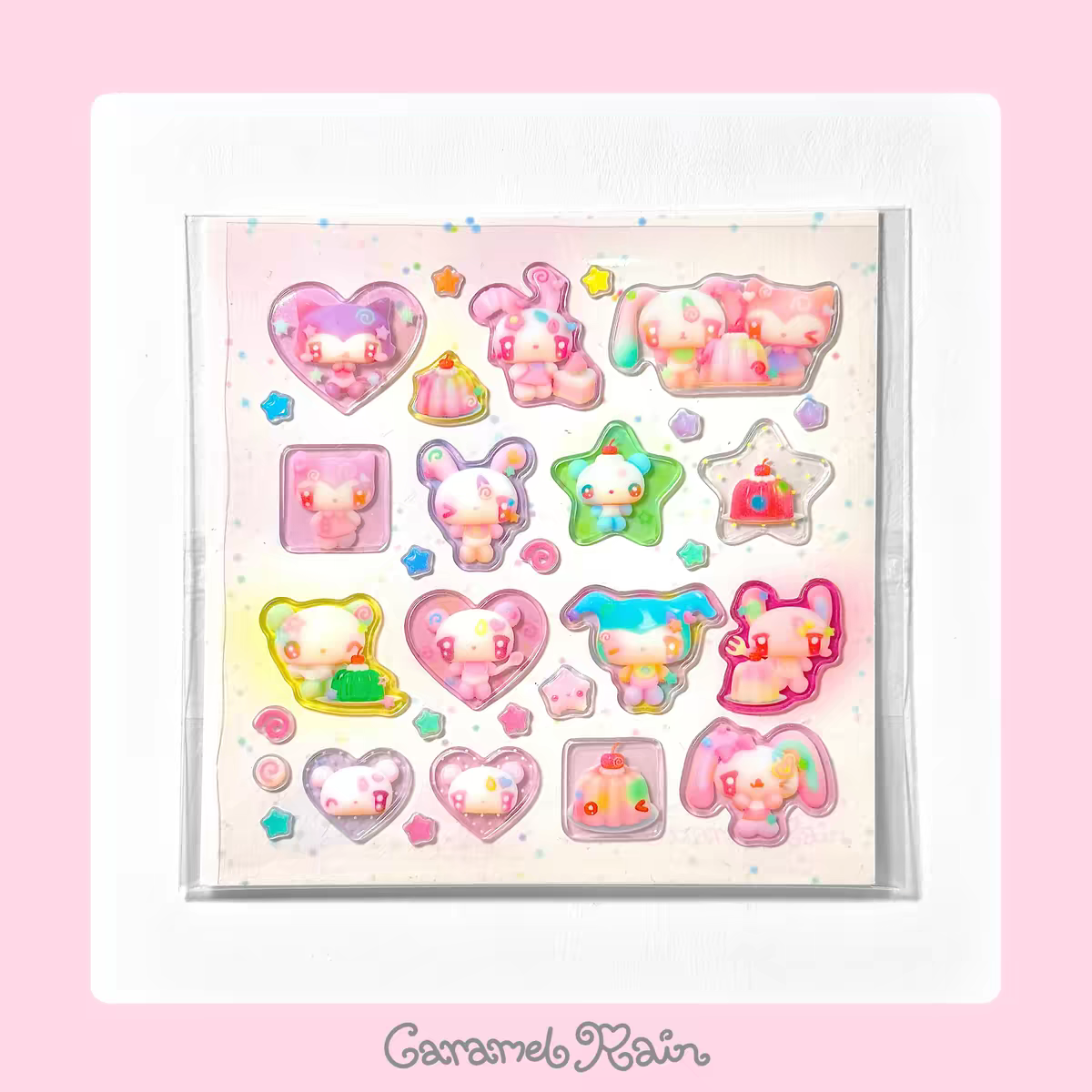 (Pre-Order)[Caramel Rain] Glitter Puffy Sticker