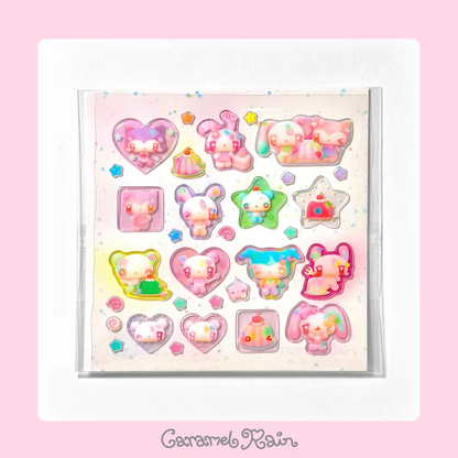 (Pre-Order)[Caramel Rain] Glitter Puffy Sticker