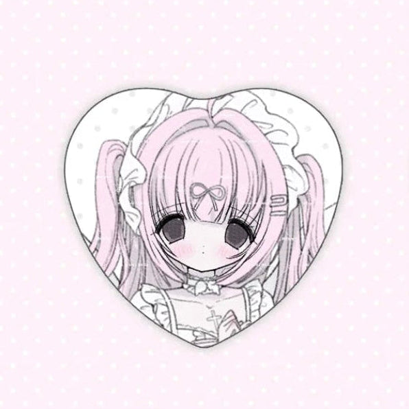 [Dark Pink Pudding] Angel Shop Pin Button