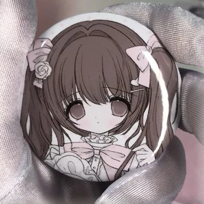 [Dark Pink Pudding] Rose Reverie Pin Button
