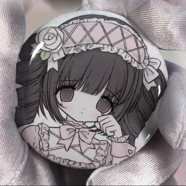 [Dark Pink Pudding] Rose Reverie Pin Button