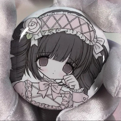 [Dark Pink Pudding] Rose Reverie Pin Button