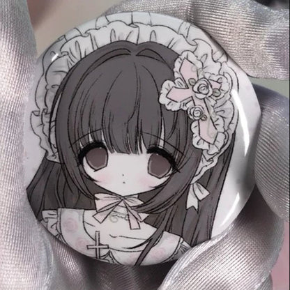 [Dark Pink Pudding] Rose Reverie Pin Button