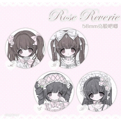 [Dark Pink Pudding] Rose Reverie Pin Button