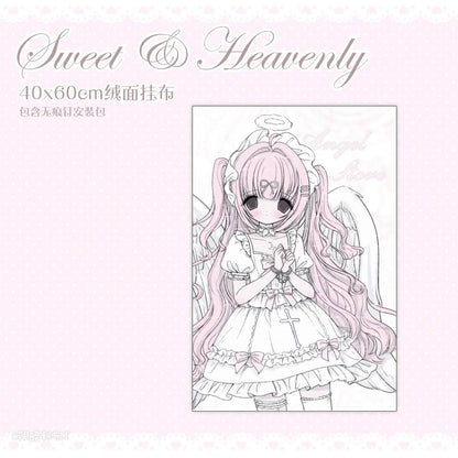 [Dark Pink Pudding] Angel Shop Fabric Poster