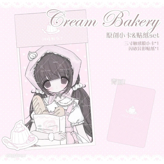 [Dark Pink Pudding] Baking Sticker & Card Set