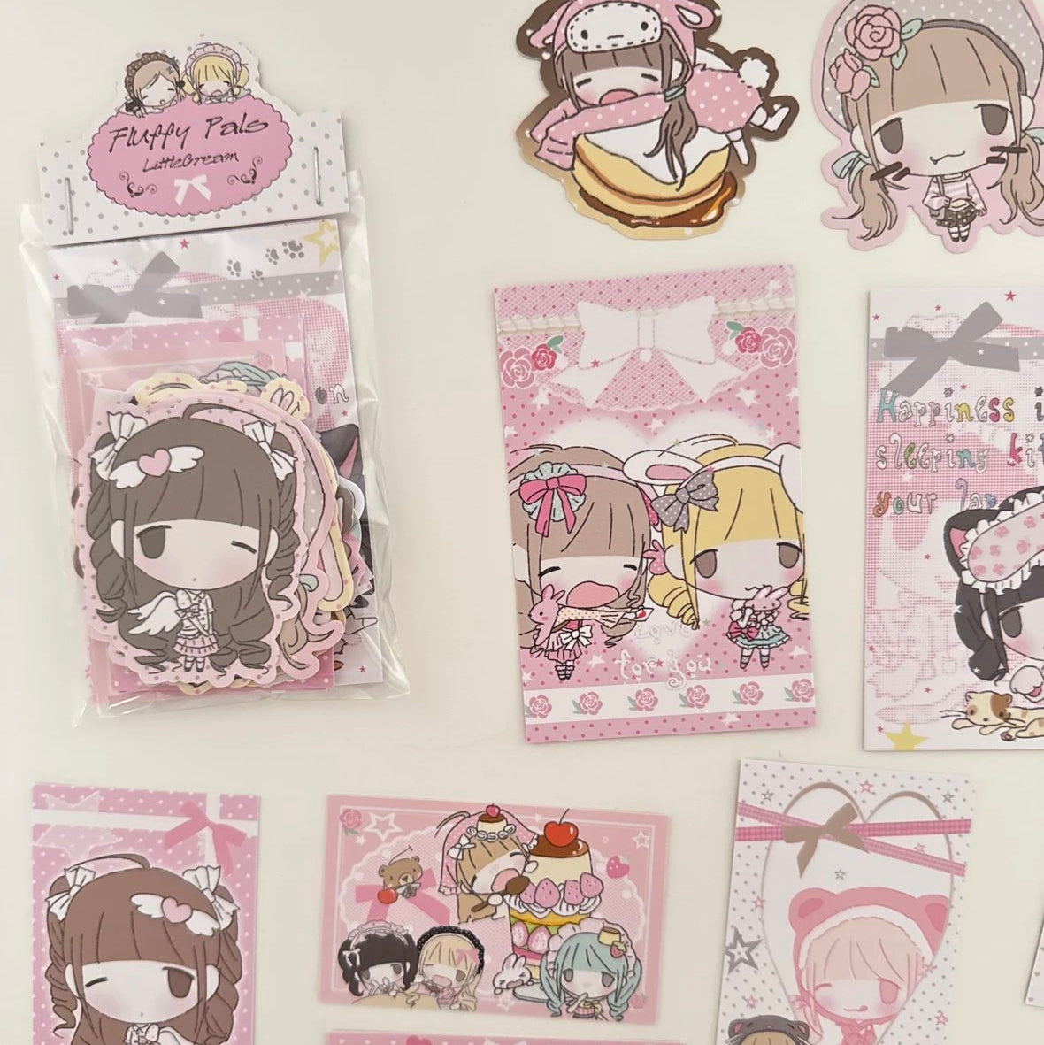 [Little Cream] Fluffy Pals Card Set