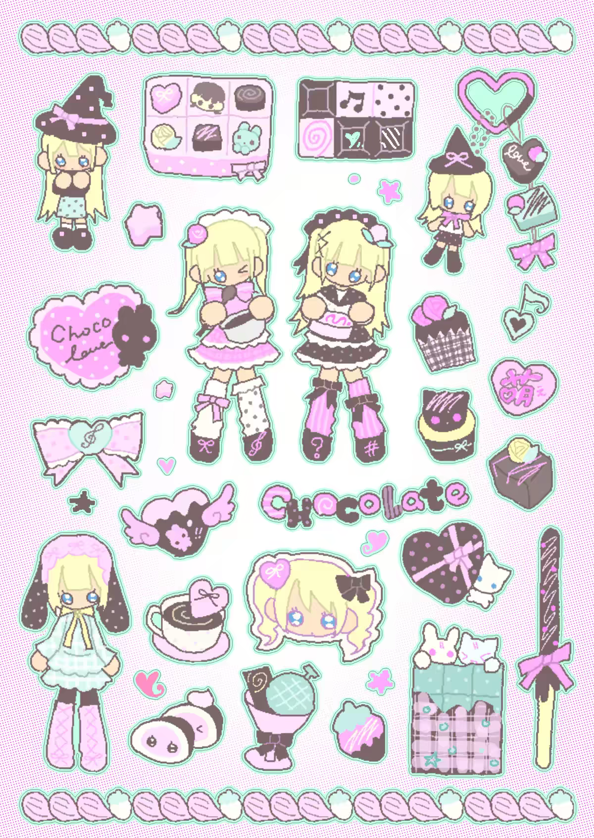 [Creamhoneylin] Pink Chocolate Sticker