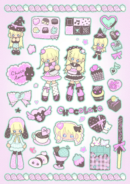 [Creamhoneylin] Pink Chocolate Sticker