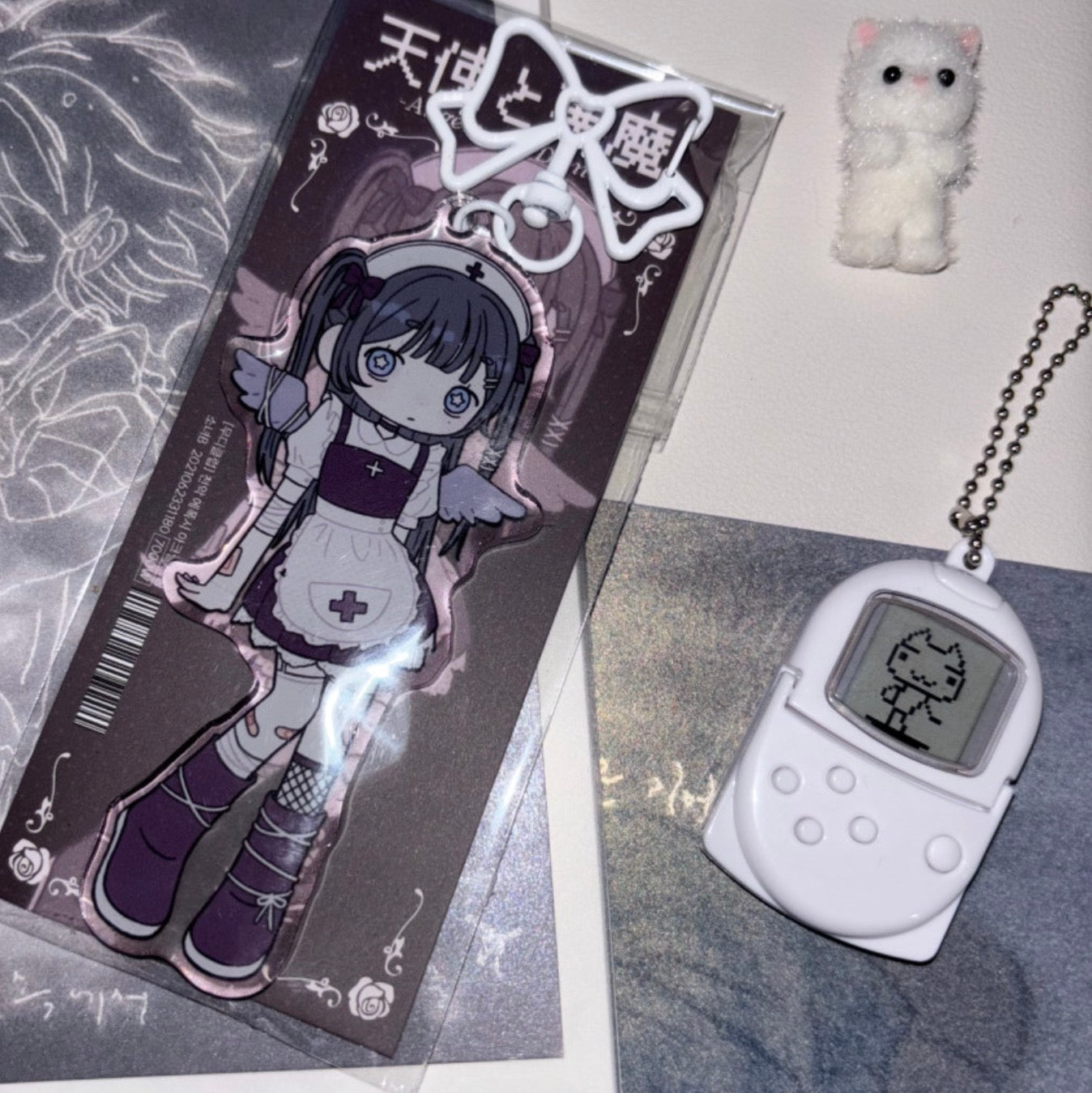 [Moodyclub] Angels and Demons Epoxy Acrylic Keyring