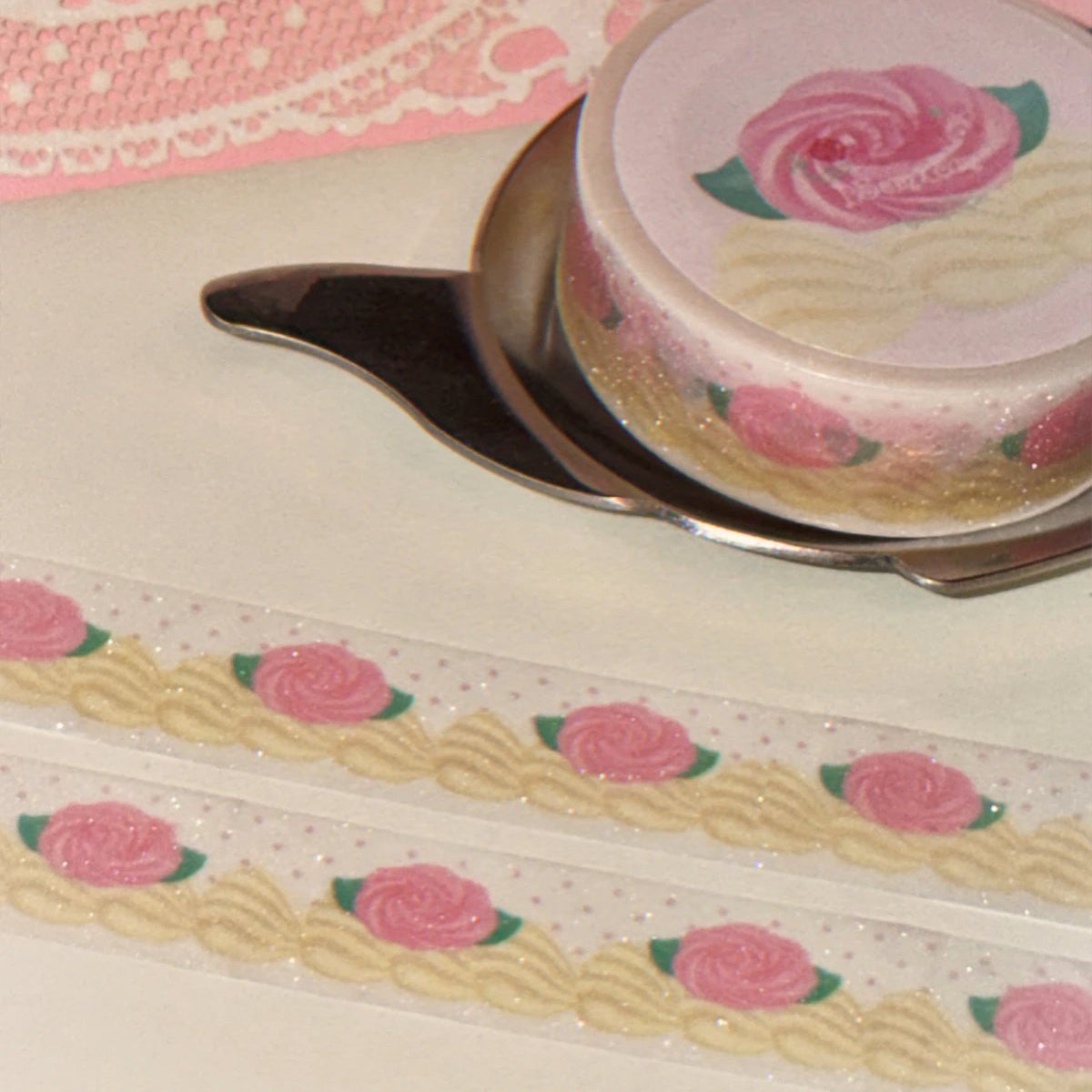 [Todakki] Rose Cream Glitter Masking Tape
