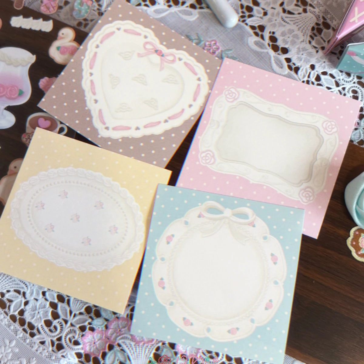 [Todakki] Rose Cafe Plate Memo Pad 20p