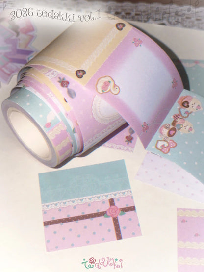 [Todakki] Rose Cafe Memo Sticker Tape #1