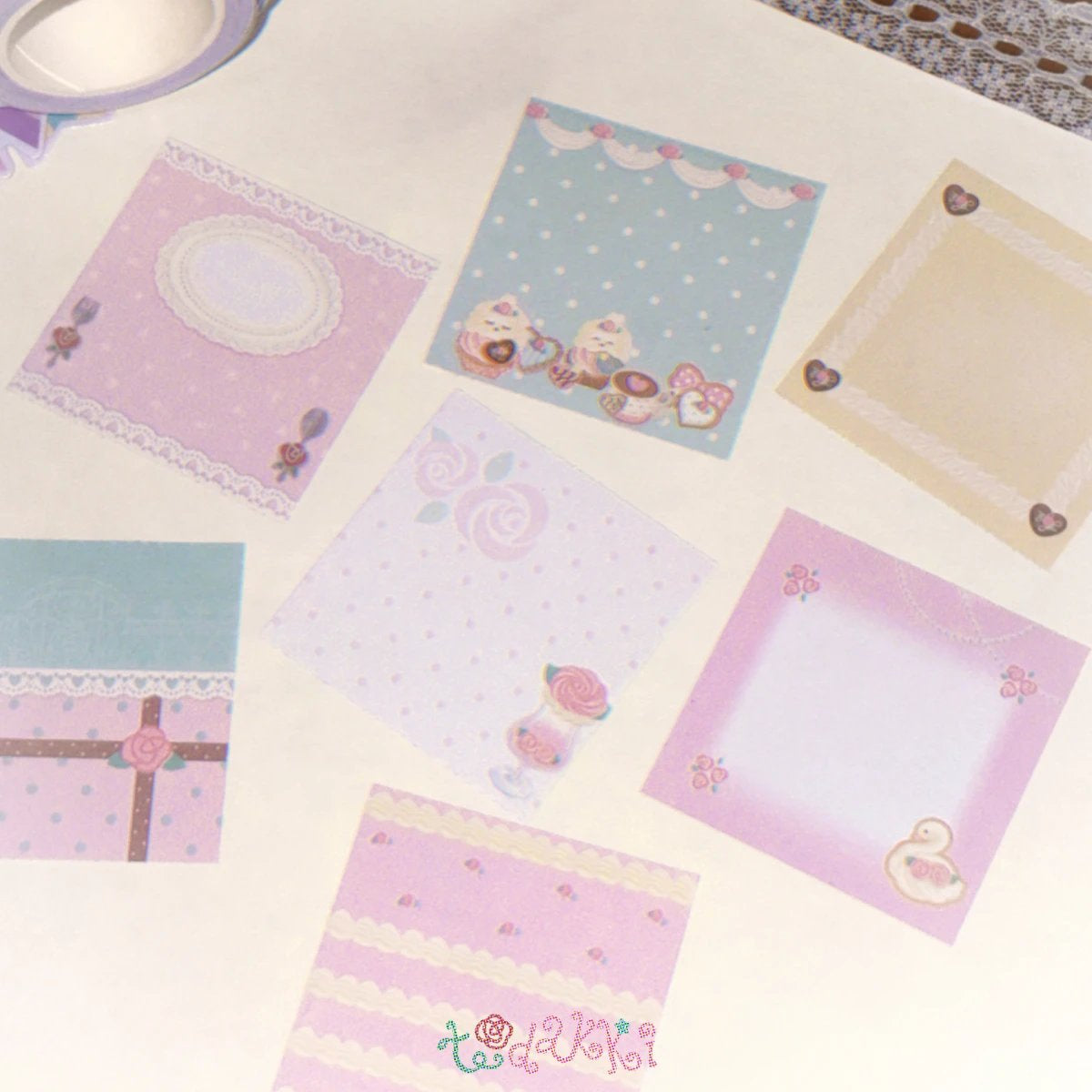 [Todakki] Rose Cafe Memo Sticker Tape #1