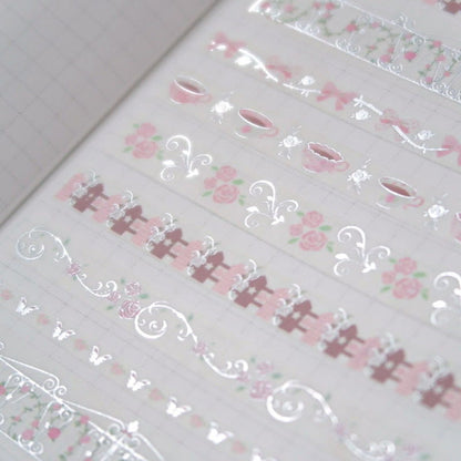 [Pearly Button] Rose Coffee Kiss Cut Tape