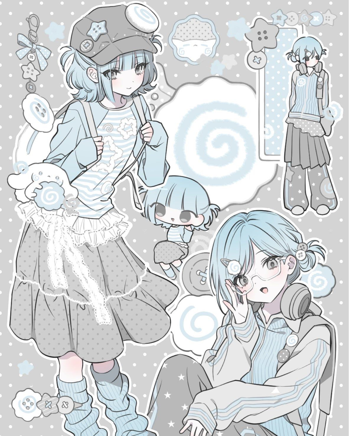 [Qzzling] Blue Girl Sticker