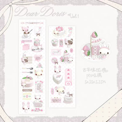 [Dear Doris] Rose Animal Kiss Cut Tape