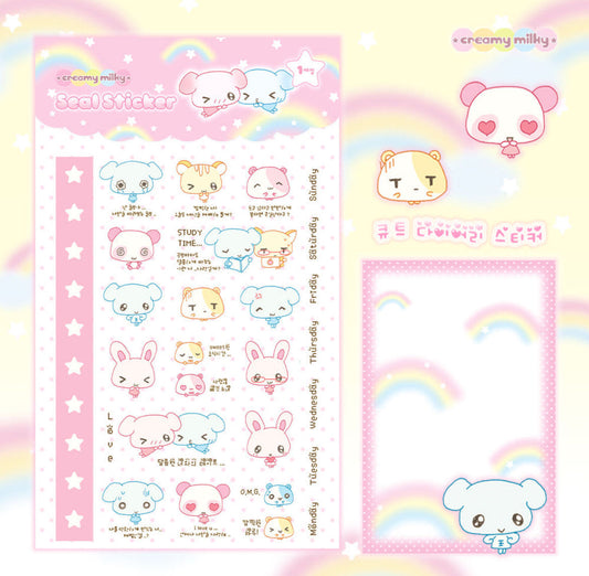 Creamy Milky Cute diary Clear sticker