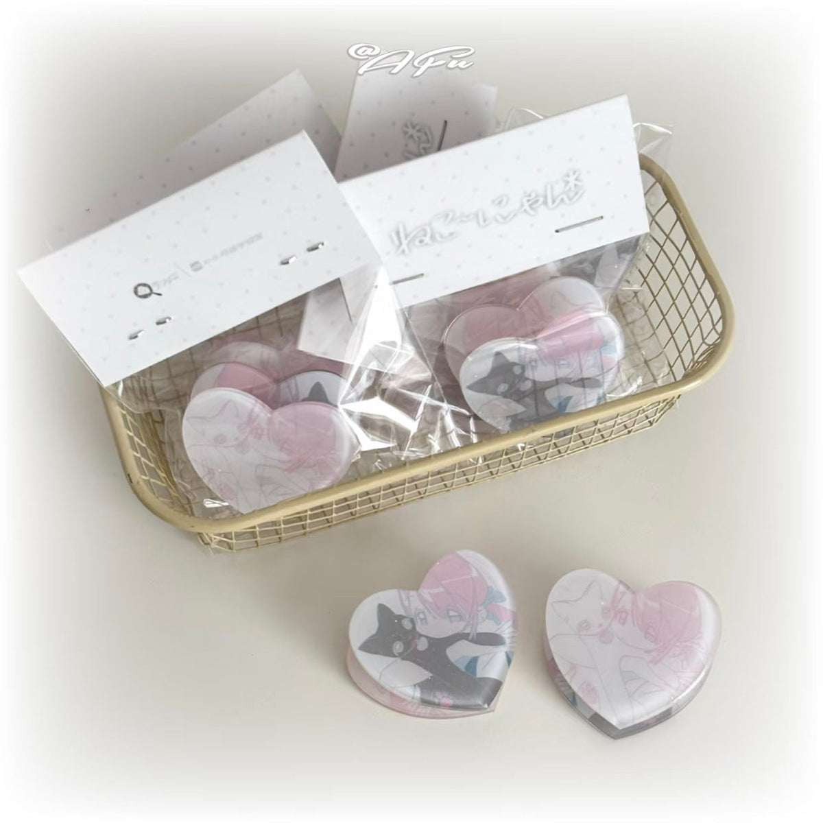 [Afu] Kitten & Me Heart Shaped Clip
