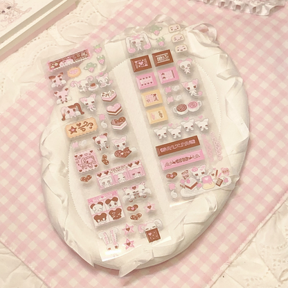 [Dear Doris] Chocolate Berry Pixel Animal Kiss Cut Tape